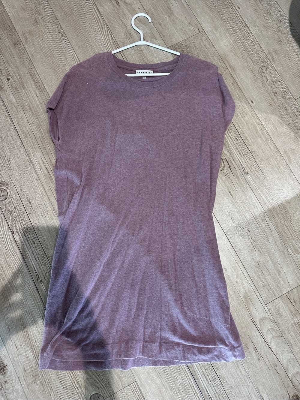 Everlane Dusty Mauve Crewneck Short Sleeve Tee Dress OVERSIZED FIT